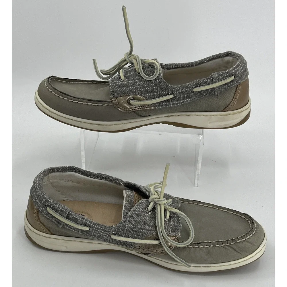 Sperry Top-Sider Bluefish Sparkle Grey Boat Shoe Women's‎ Size: 8M